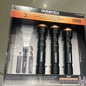 NWT Duracell 1200 Lumen 3 Pack Duel Power Flashlights